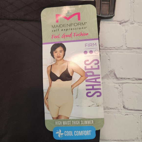NWT Maidenform Women's Self Expressions Black high Waist Thigh Slimmer  S - Picture 3 of 9